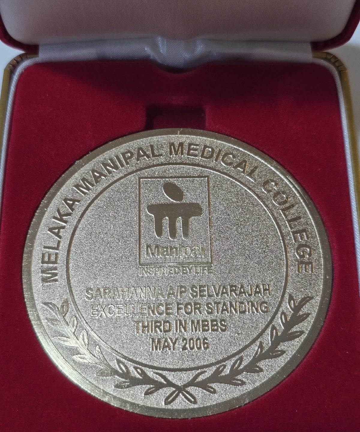 Excellence for Standing Third in the MBBS Examinations, May 2006